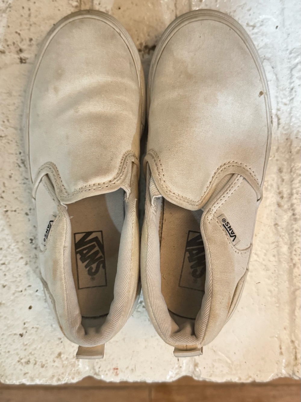 Vans Kids Slip-On Sneakers in Beige